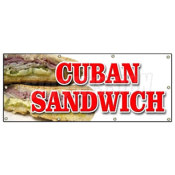Cuban Sandwich Banner Heavy Duty 13 Oz Vinyl with Grommets